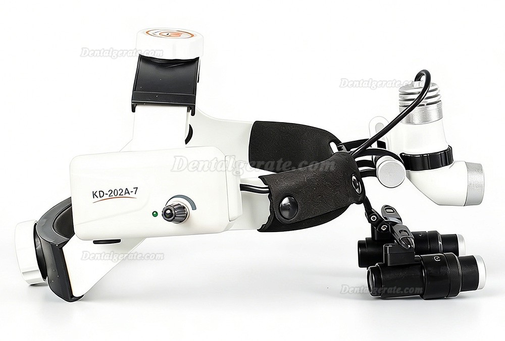 KWS 4,0X Dental Binokularlupe + KWS KD-203AY-4 3W LED-Licht f&uuml;r Lupenbrille, mit 2 Batterien